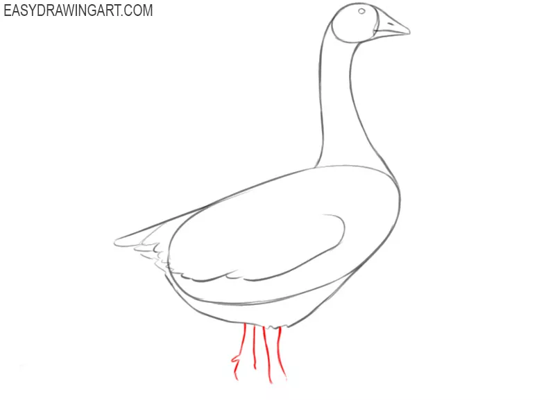 goose drawing cute
