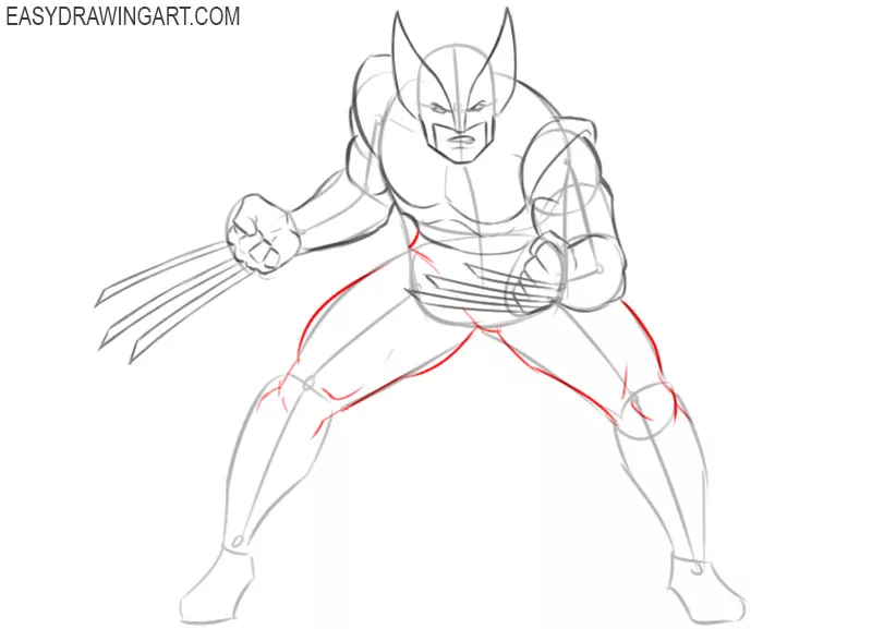 how 2 draw wolverine step by step