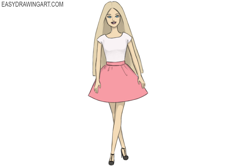 how to draw Barbie