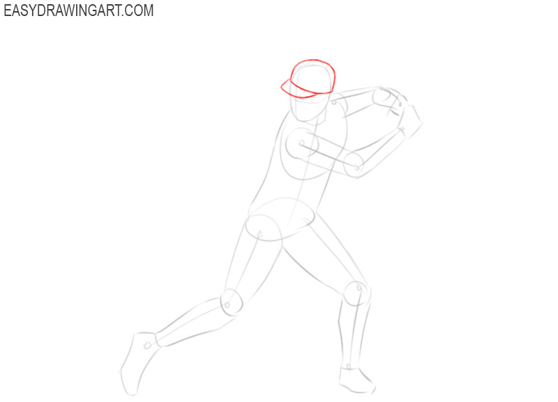 how to draw a baseball player easy