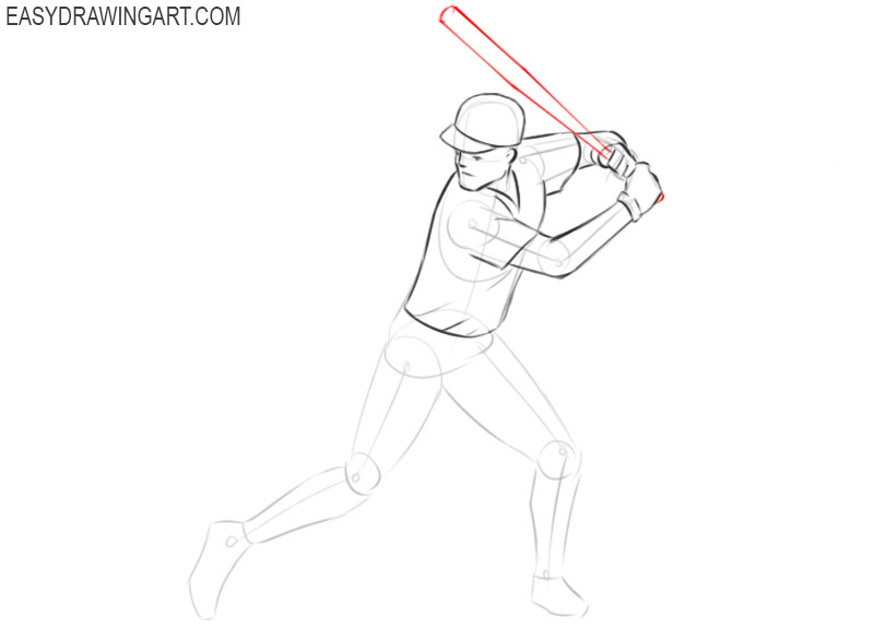 baseball player drawing easy