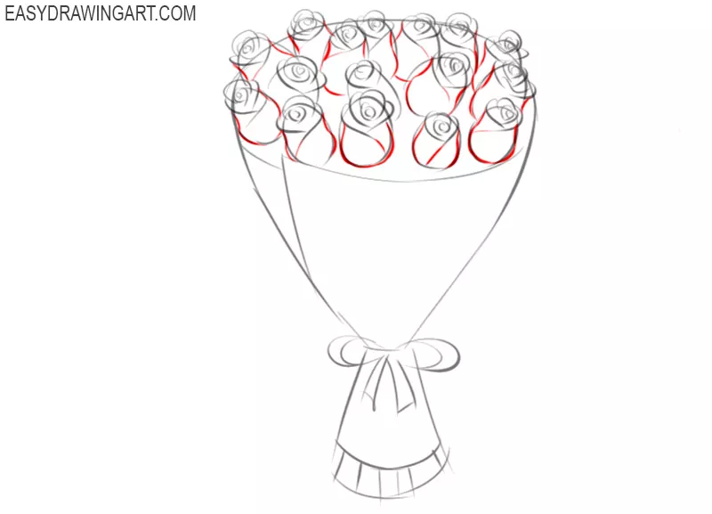 how to draw a beautiful bouquet of flowers 