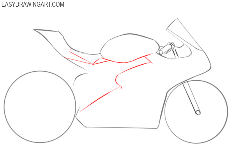 how to draw a bike motorcycle