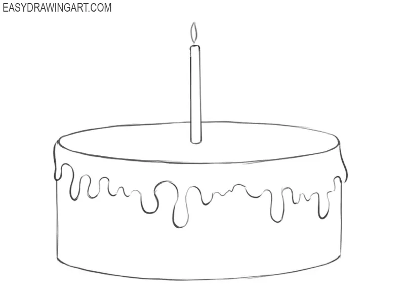 how to draw a birthday cake and colour
