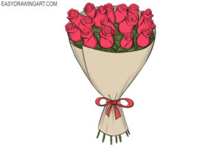 How to draw a bouquet of flowers