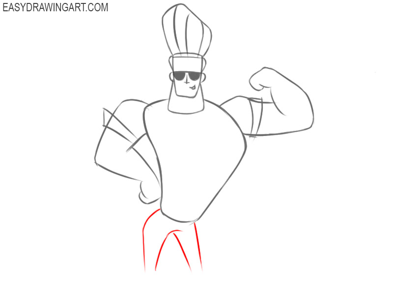 How to draw a cartoon character: step 10
