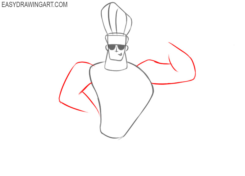 How to draw a cartoon character: step 7