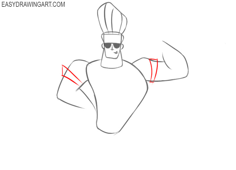 How to draw a cartoon character: step 8