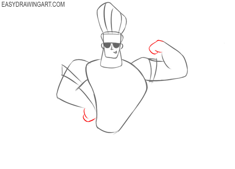 How to draw a cartoon character: step 9