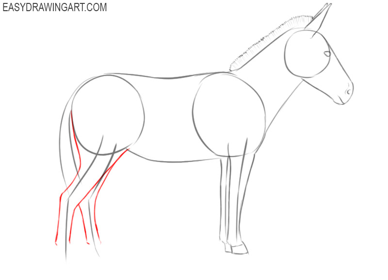 how to draw a cartoon donkey step by step