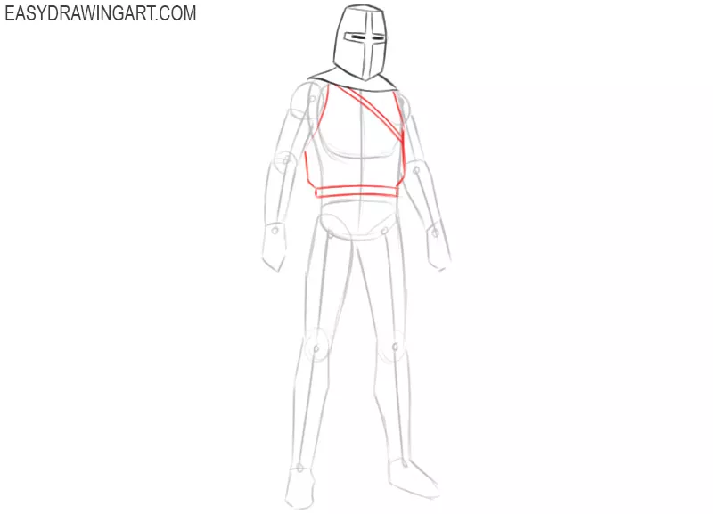 how to draw a cartoon knight easy