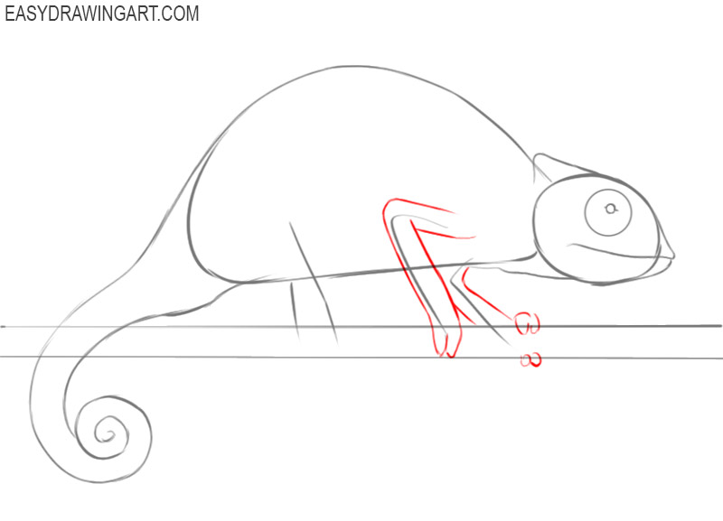 how to draw a chameleon draw so cute