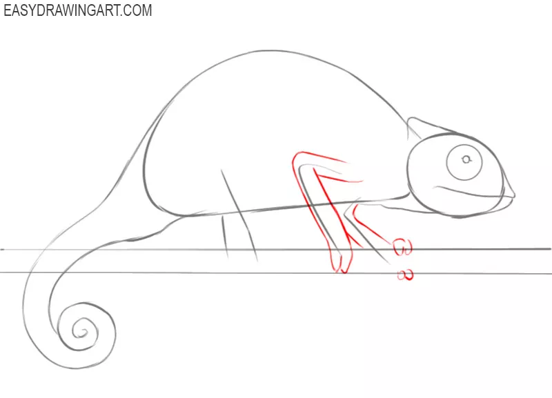 how to draw a chameleon draw so cute