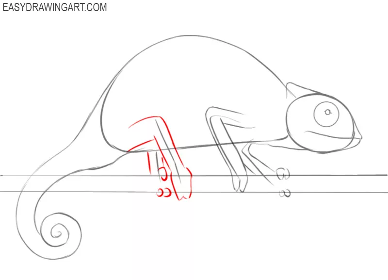 how to draw a chameleon pencil drawing