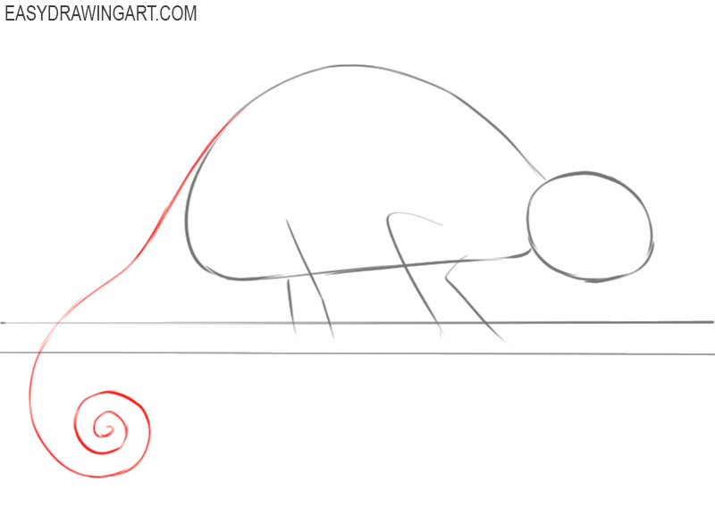 how to draw a chameleon cartoon