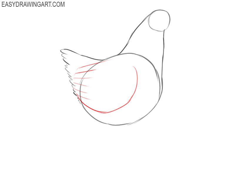 how to draw a chicken easy