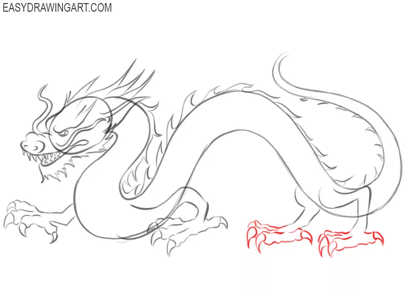 how to draw a chinese dragon step by step for beginners