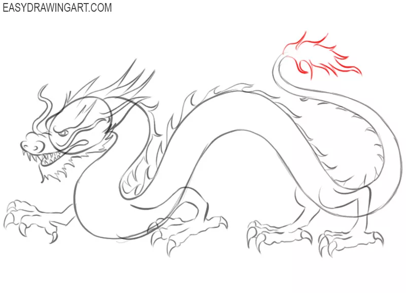 how to draw a chinese dragon tutorial