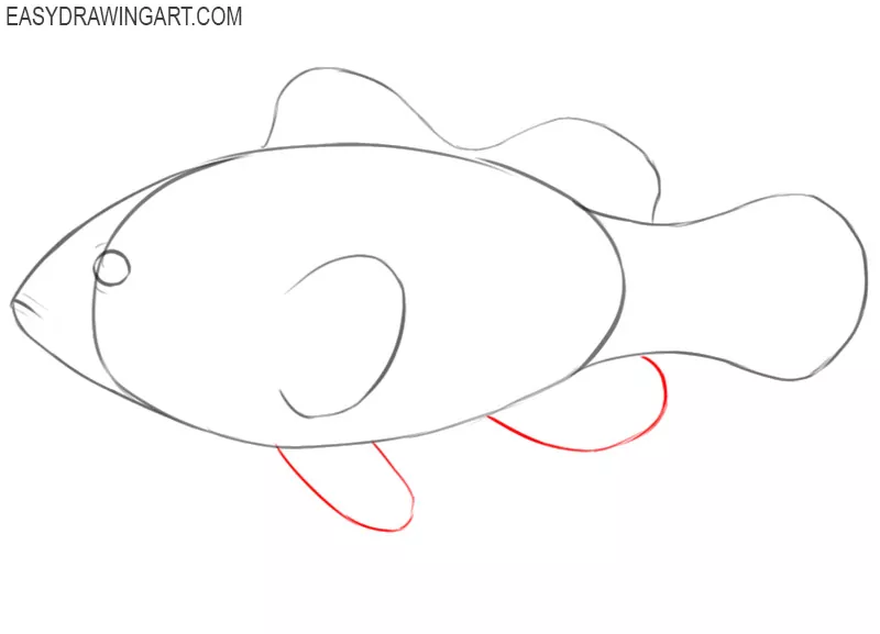 how to draw a clownfish easy