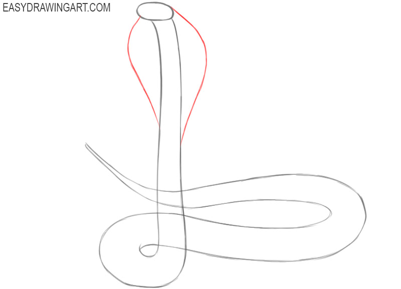 how to draw a cobra snake easy