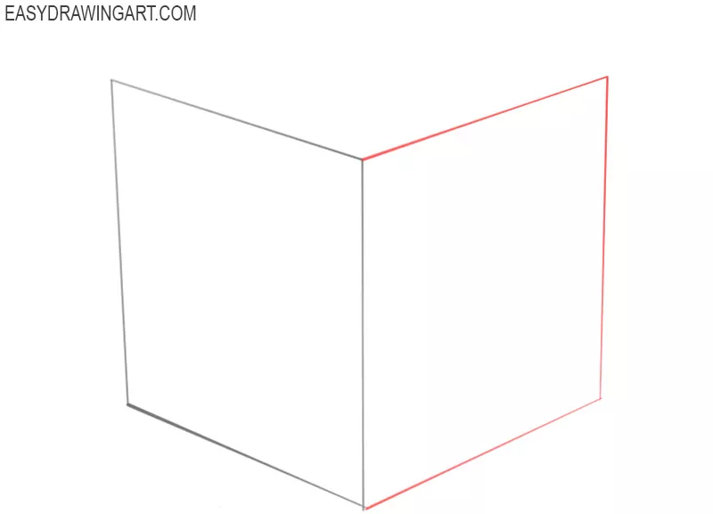 how to draw a cube step by step