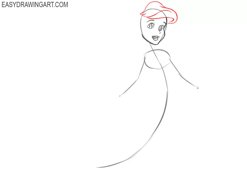 how to draw a cute ariel 