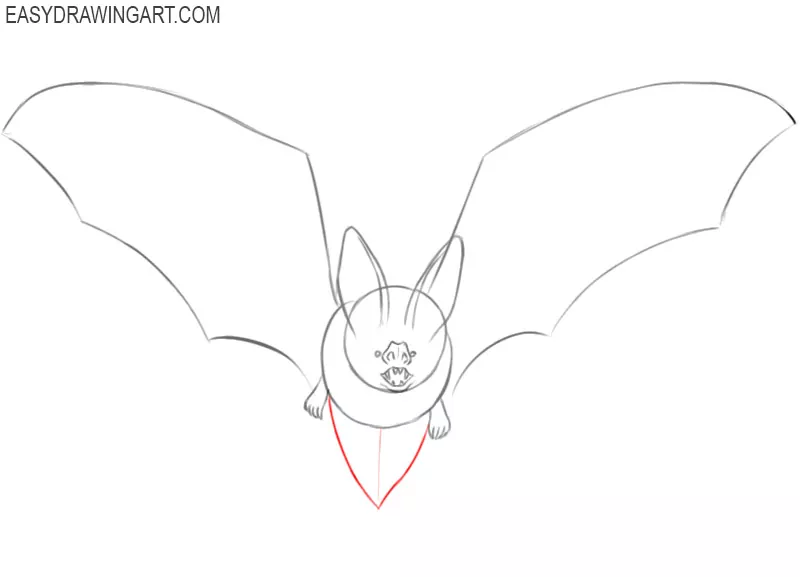 how to draw a cute bat step by step
