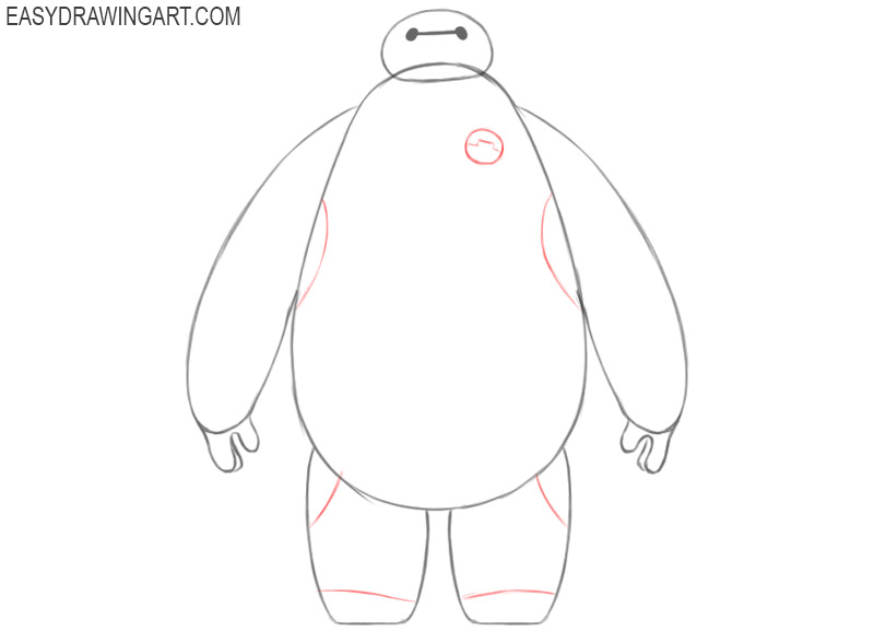 how to draw a cute baymax 