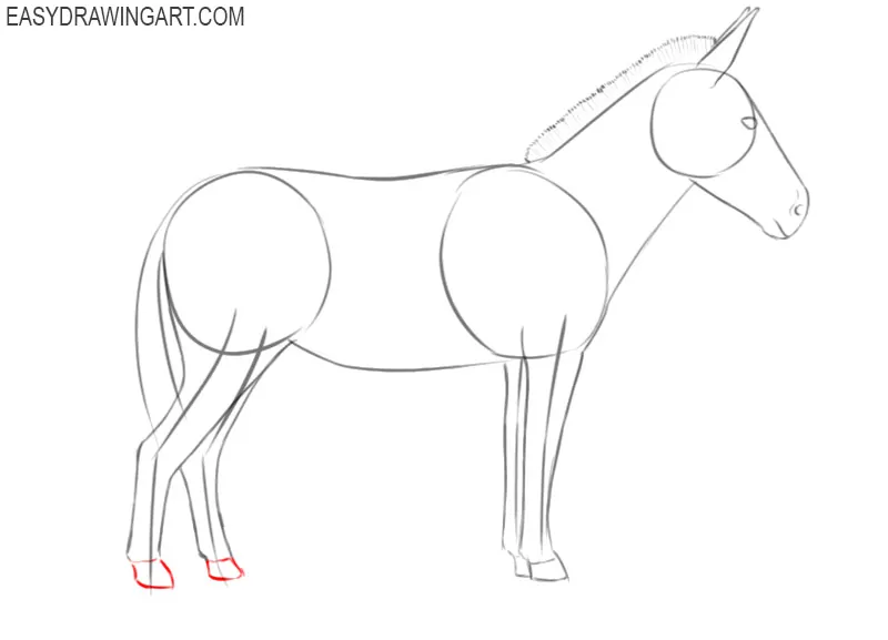 how to draw a cute donkey easy 