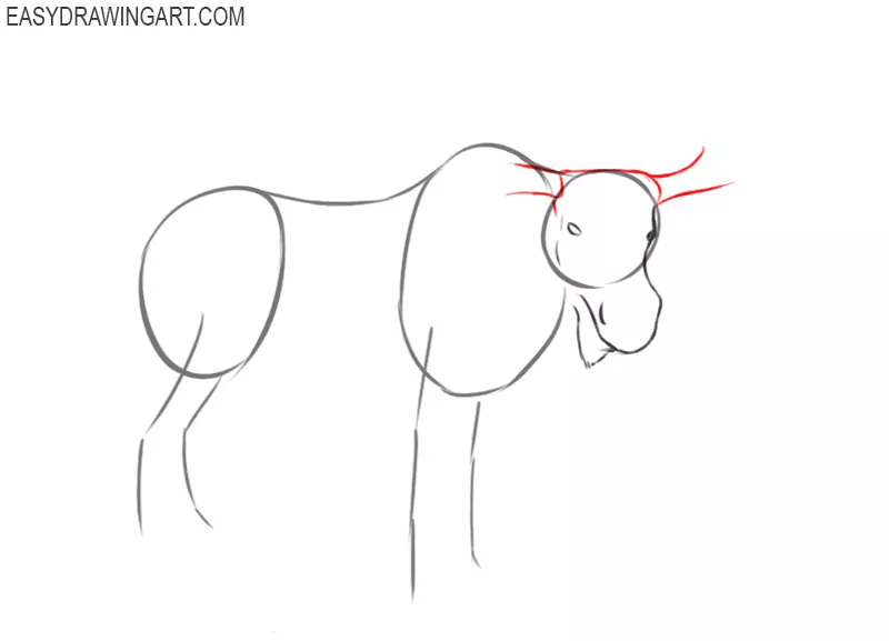 how to draw a cute moose step by step