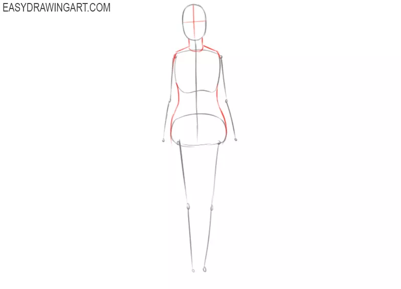 how to draw a female body outline