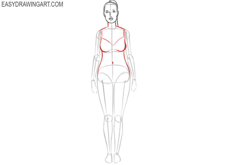 how to draw a woman body step by step