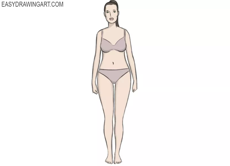 how to draw a female body
