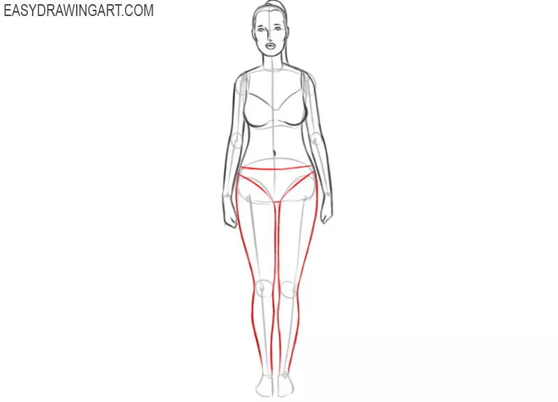 how to draw a female human body step by step