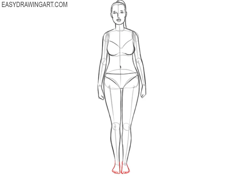 how to draw a female model body