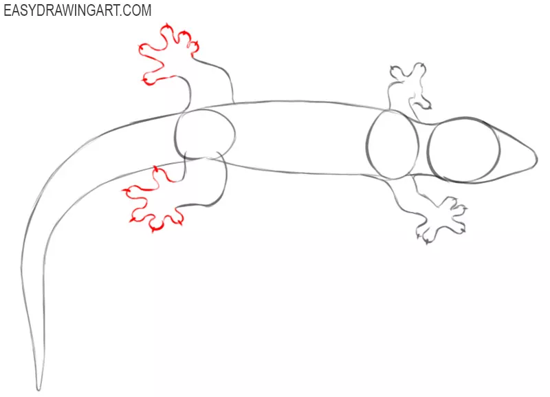 how to draw a picture of gecko 