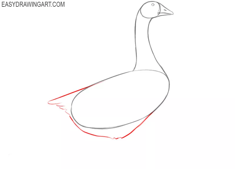 how to draw a goose in easy way