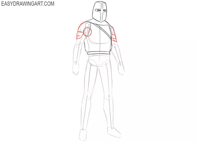 how to draw a knight easily