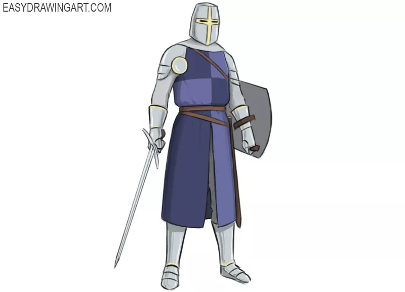 how to draw a knight