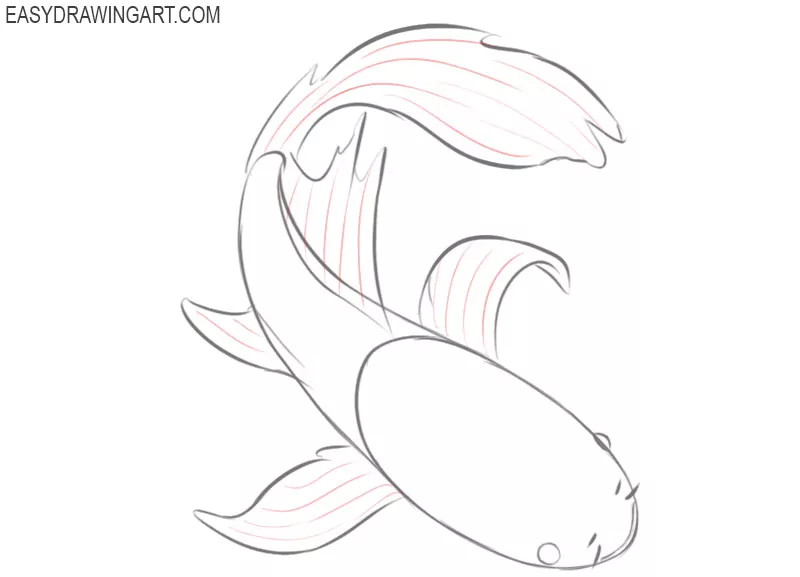 how to draw a koi fish for beginners