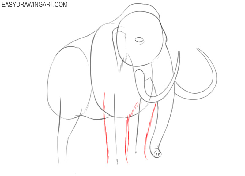 how to draw a cartoon wooly mammoth