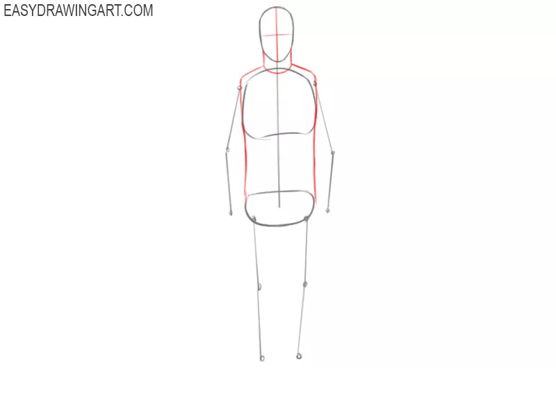how to draw a man body easy