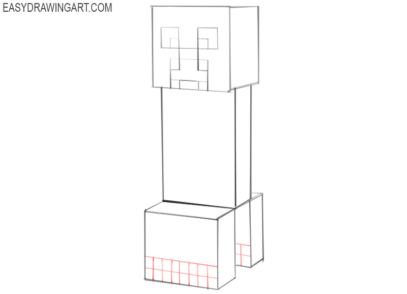 how to draw a minecraft creeper 
