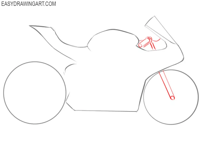 how to draw a motorcycle easy