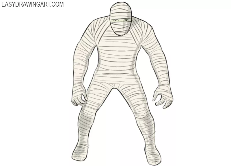 how to draw a mummy