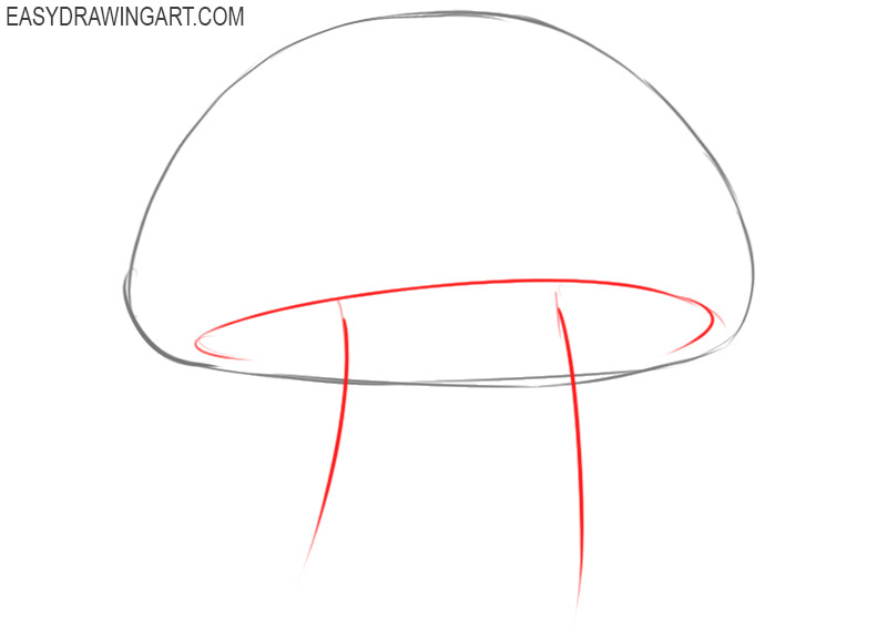 how to draw a mushroom step by step easy