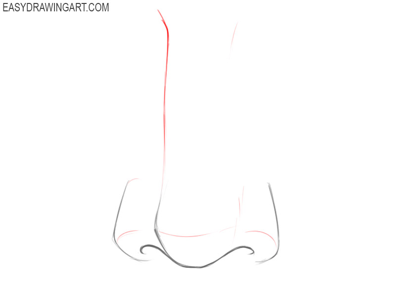 How to draw a nose easy step by step