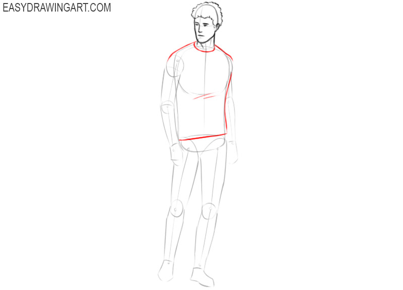 How to draw a person standing