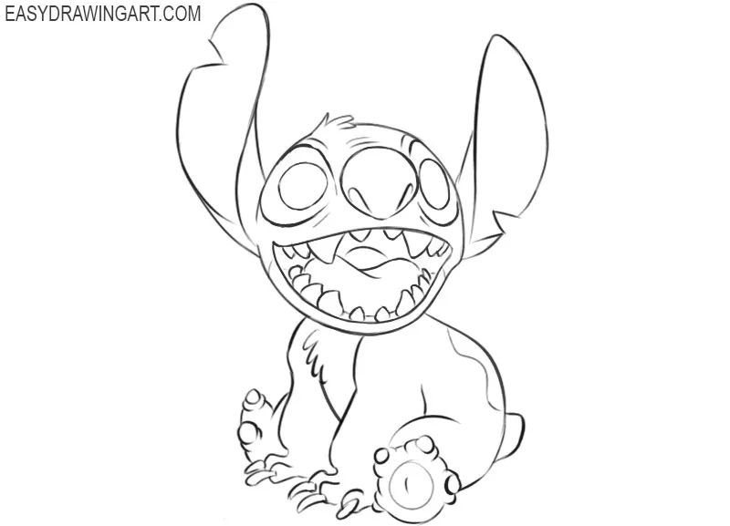 how to draw a picture of stitch