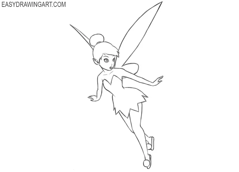 how to draw a picture of tinkerbell